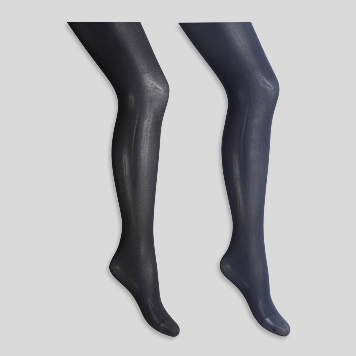 Lot de 2 paires de collants opaques marine, MONOPRIX