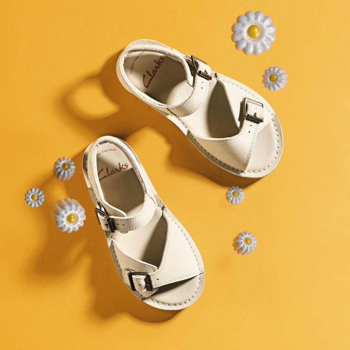 Sandales Cuir PLAYSUN REEF K blanc, CLARKS