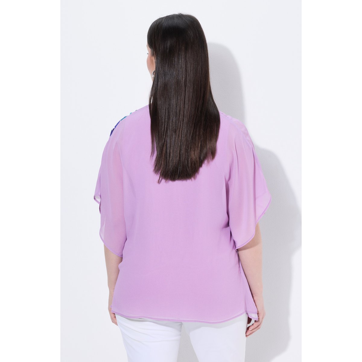 Blouse en mousseline, fleurs lilas clair, ULLA POPKEN