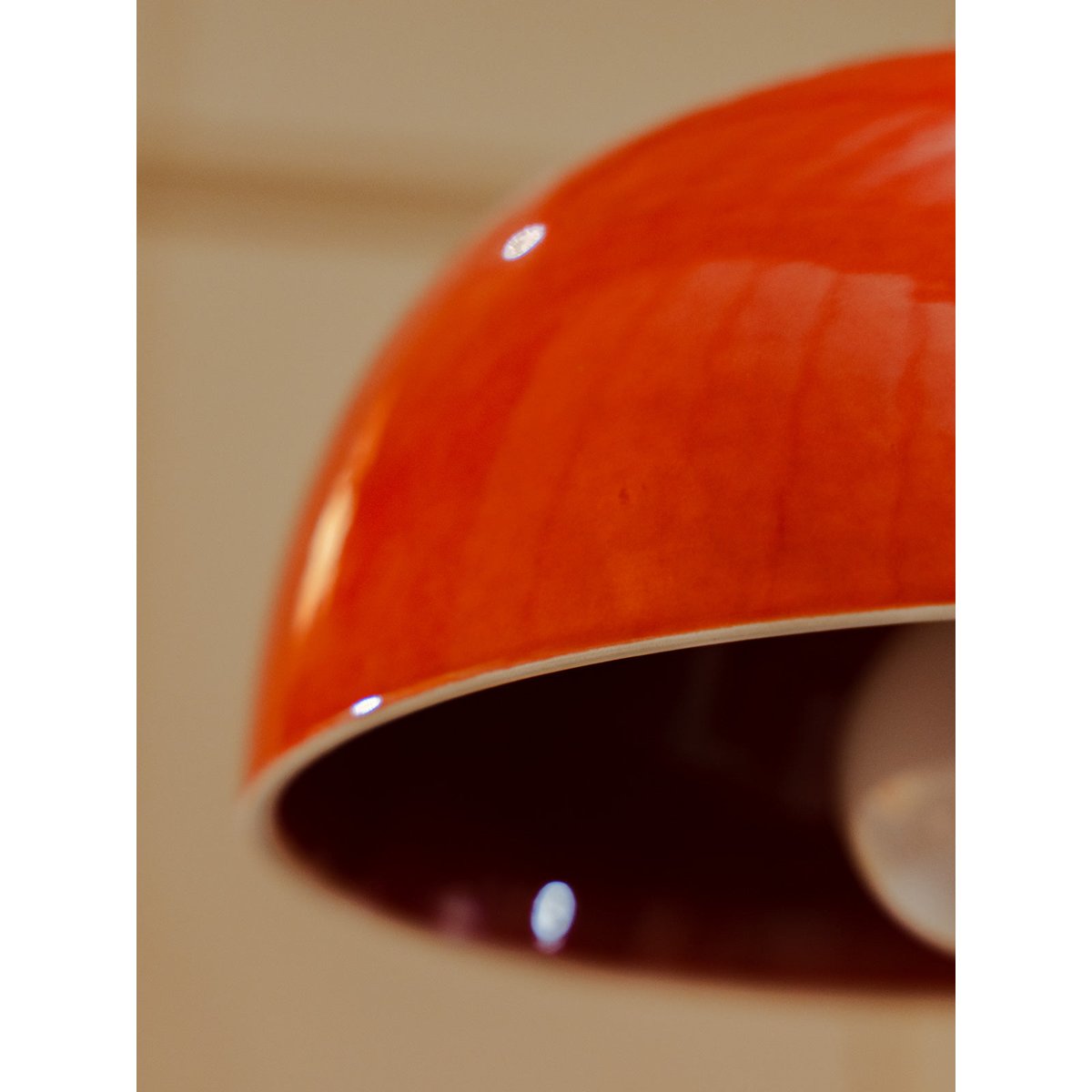 Lampe baladeuse en céramique orange Paulette N°102 - Bon état orange, DEBONGOUT