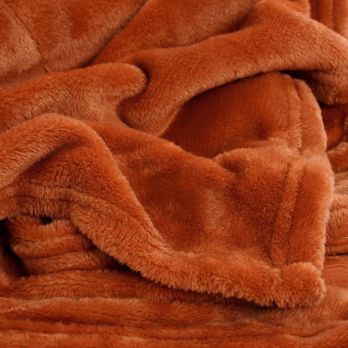 Plaid FAMKE terre cuite, MICA DECORATIONS