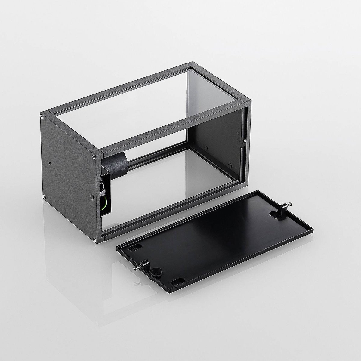 Applique extérieure en aluminium moderne anthracite, LINDBY