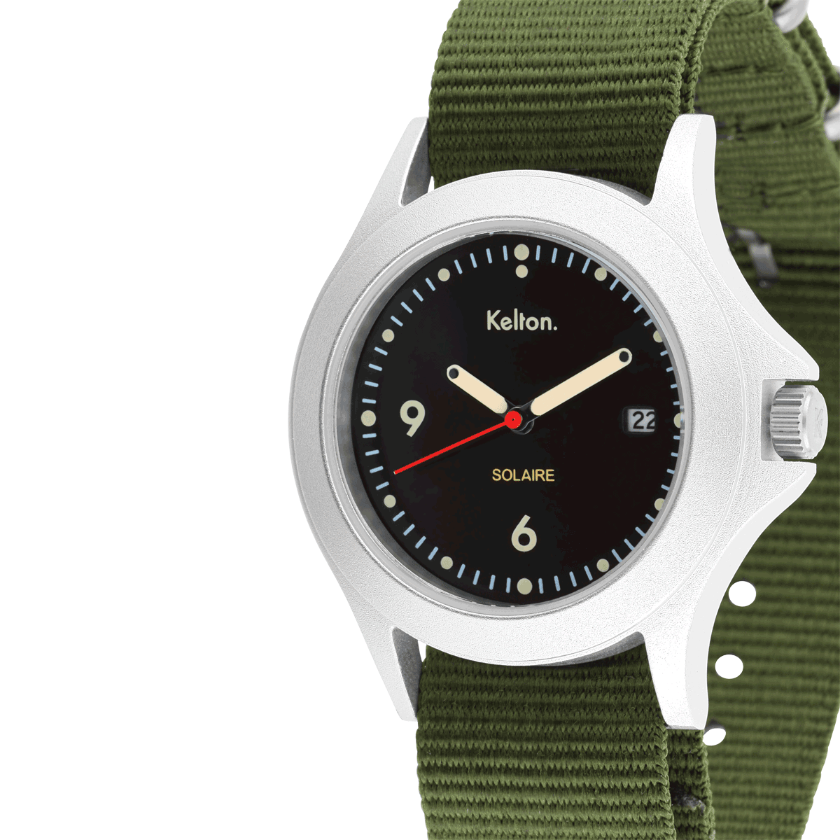 Montre Analogique SOLAIRE SOLEIL argenté noir kaki, KELTON