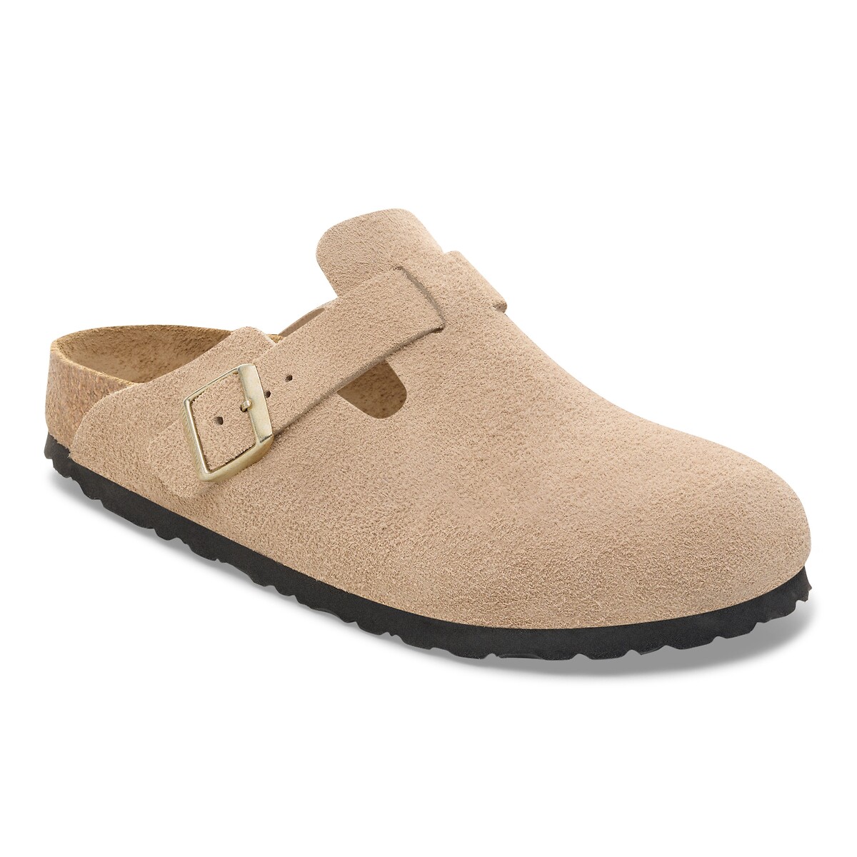 Zoccoli in pelle scamosciata BOSTON beige, BIRKENSTOCK