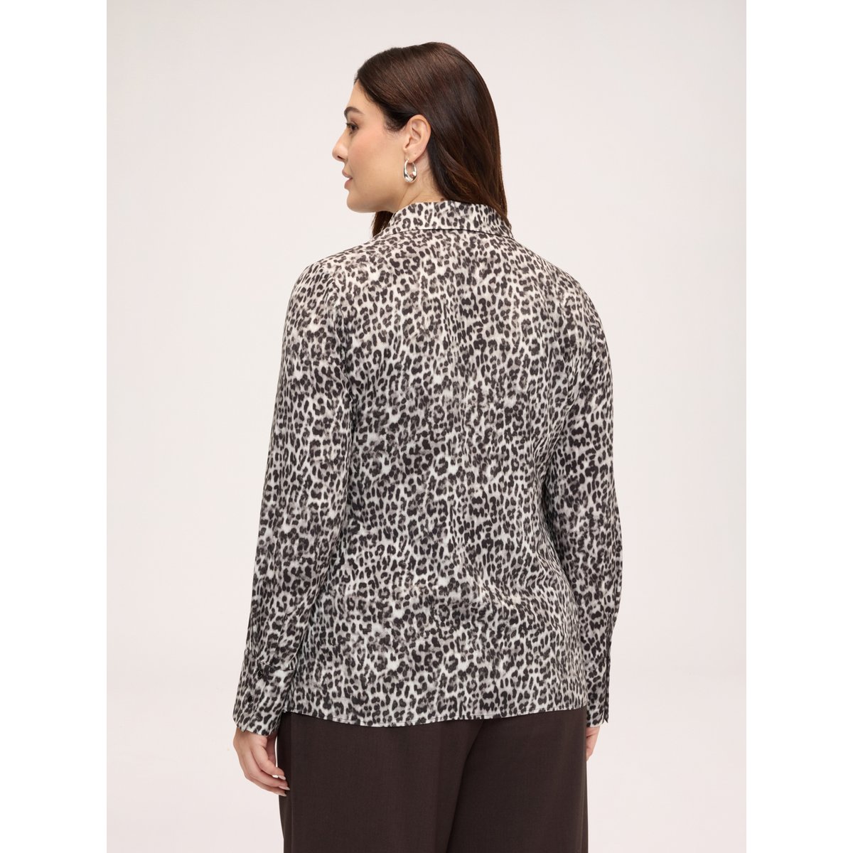 Blouse à imprimé animalier gris, FIORELLA RUBINO