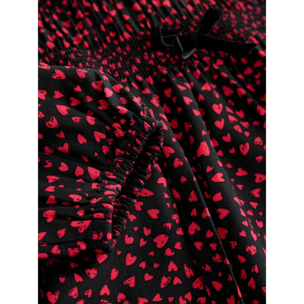 Robe à manches longues et nœud cœur rouge et noir, NEXT