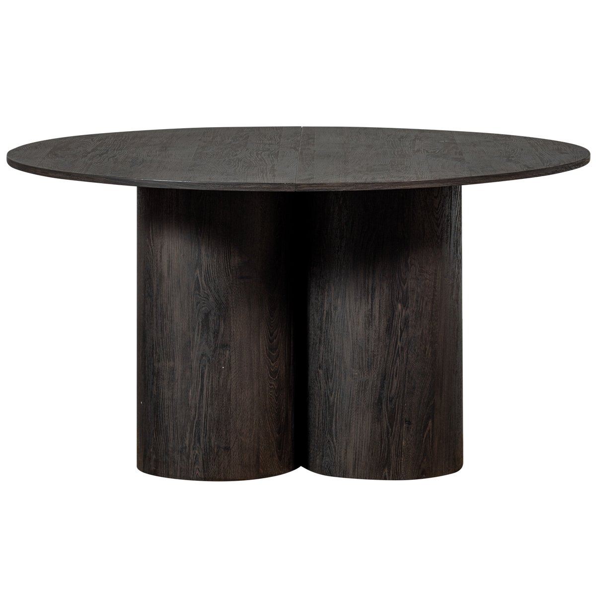 Table à manger rond en mdf 5 couverts OONA marron foncé, WOOOD
