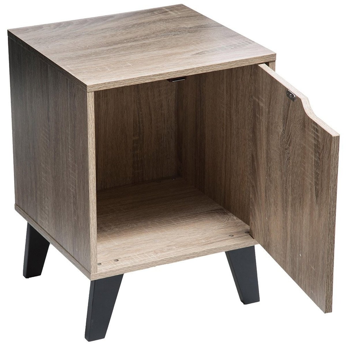 Chevet 1 Porte Mix Naturel marron, ATMOSPHERA