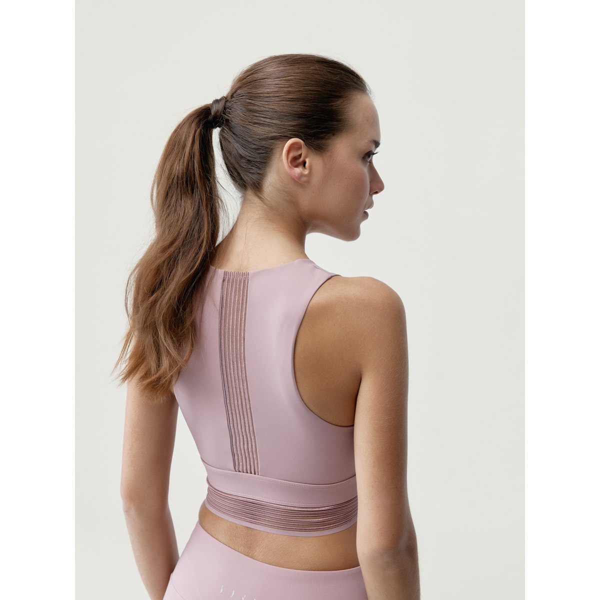 Brassière de sport femme Sakra Maintien élevé coussinets amovibles rose vieux, BORN