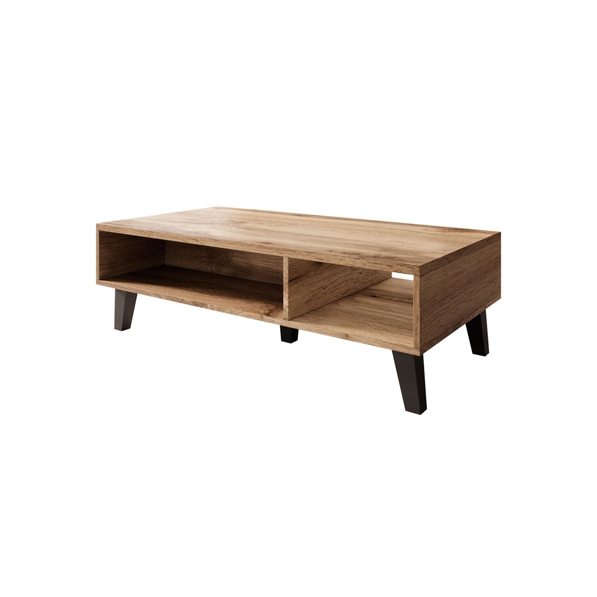 Table basse effet bois style industriel bois / gris, BEST MOBILIER