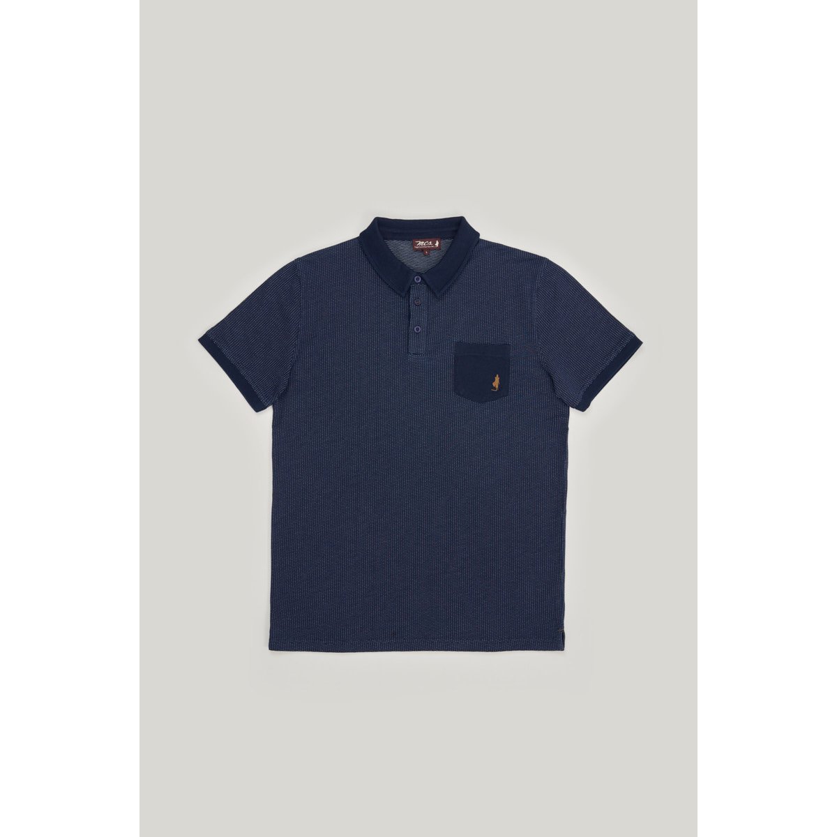 Polo à motif tête d'épingle avec poche bleu marine, MCS