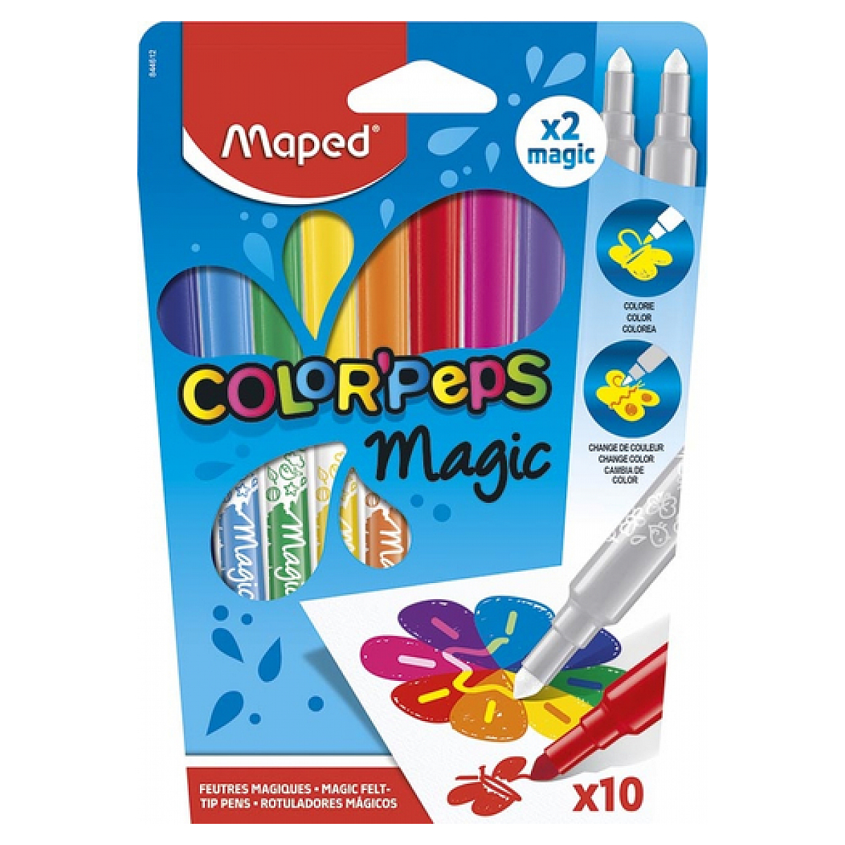 Feutres magiques color'peps x10 bte carton couleur unique, MAPED