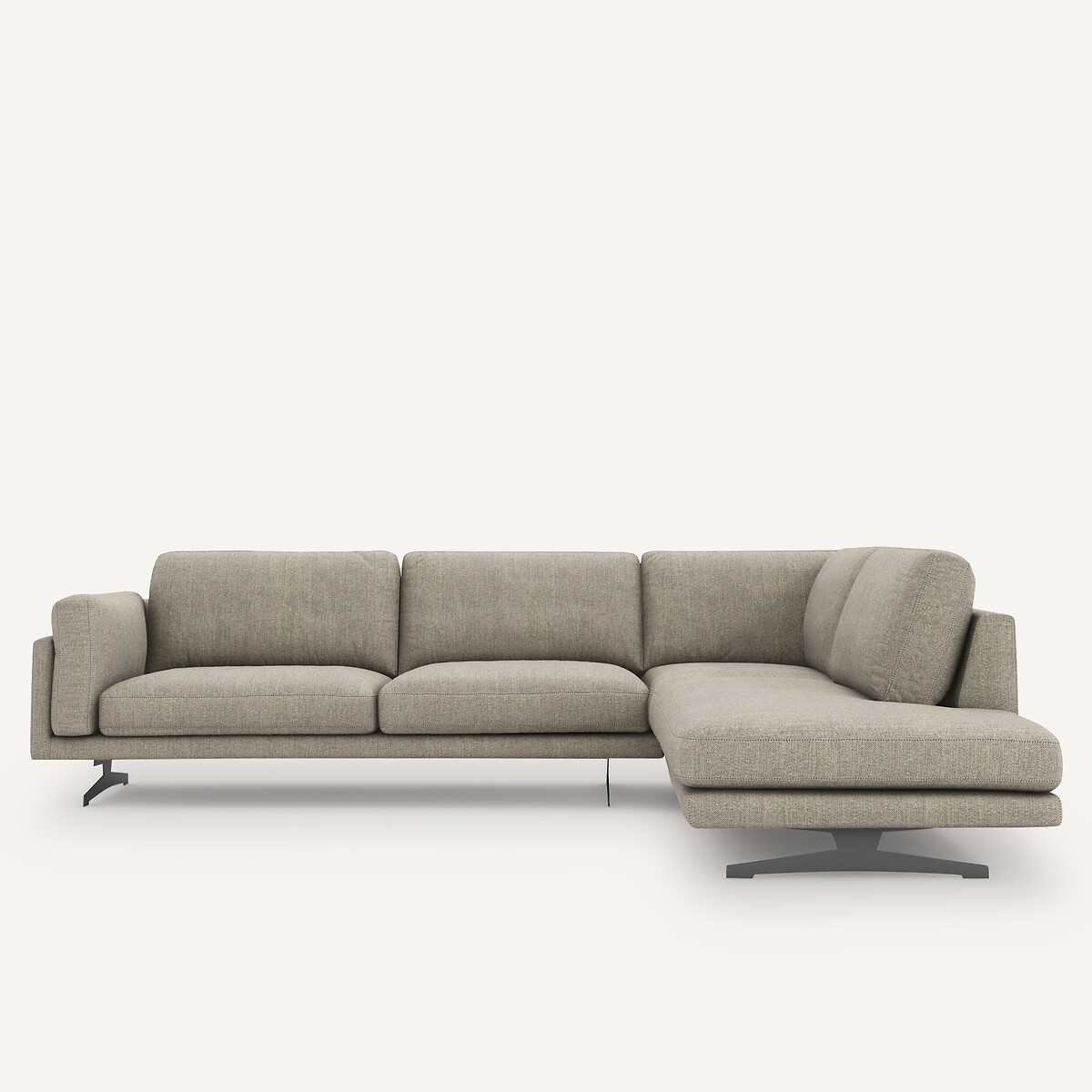 Ecksofa César, Tweed-Optik natur/hellgrau, AM.PM