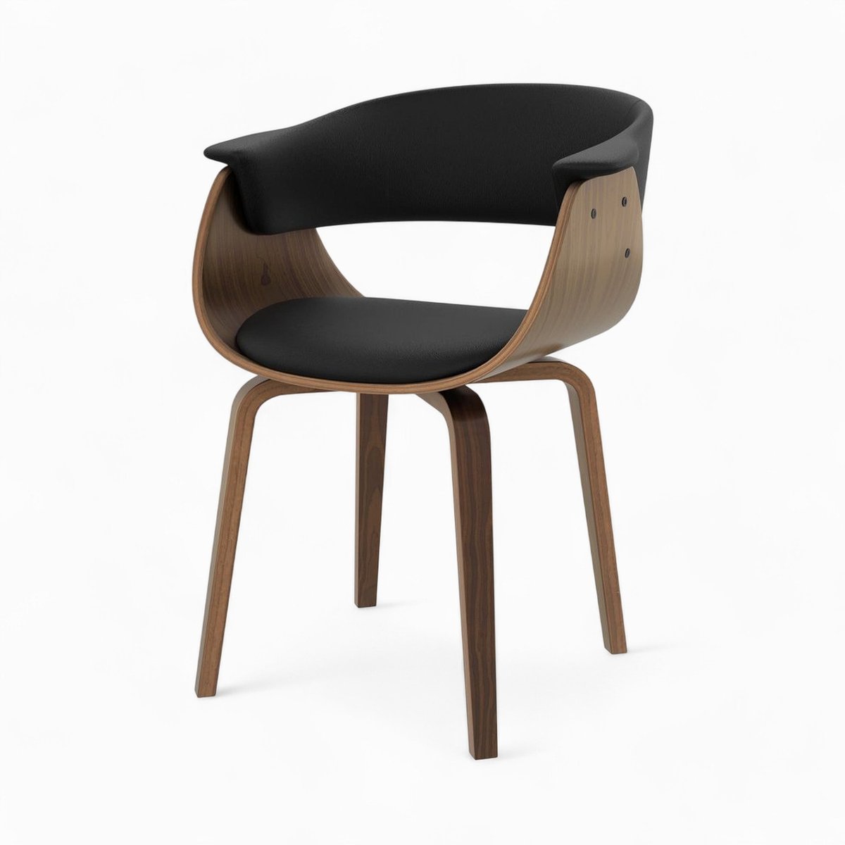 Table et chaises 8 personnes en cuir synthetique - PIADA noir et marron, MAISON PAVANE