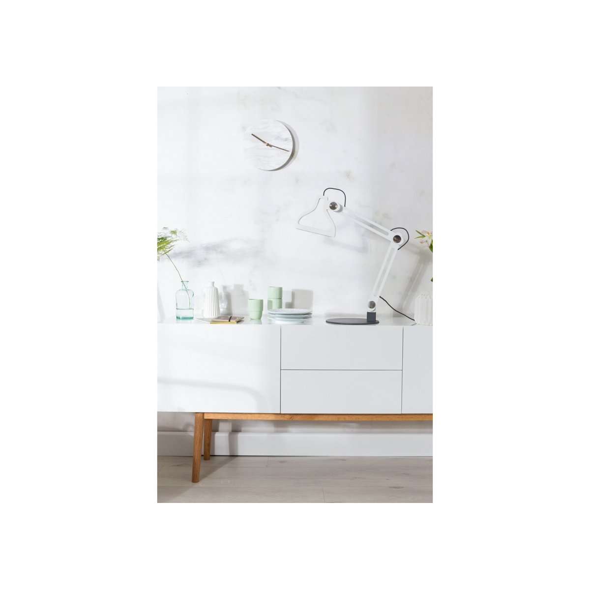 Horloge design MARBRE TIME noir, ZUIVER