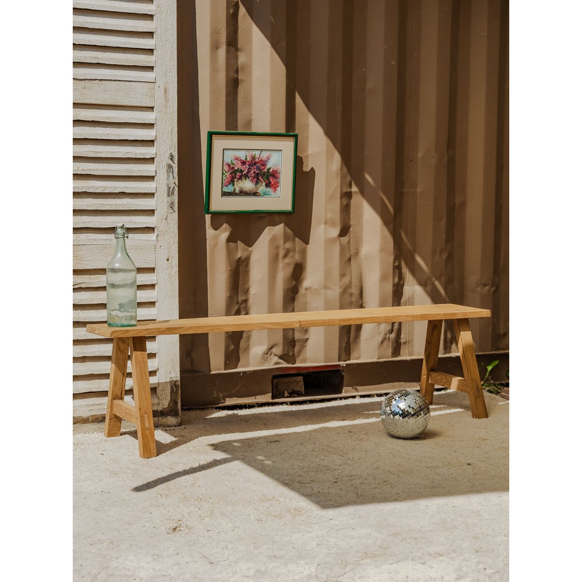 Banc en bois Antoine N°418 - Bon état bois clair, DEBONGOUT