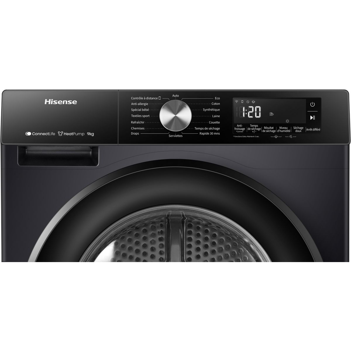 Sèche linge pompe à chaleur DH3S902BBCC couleur unique, HISENSE