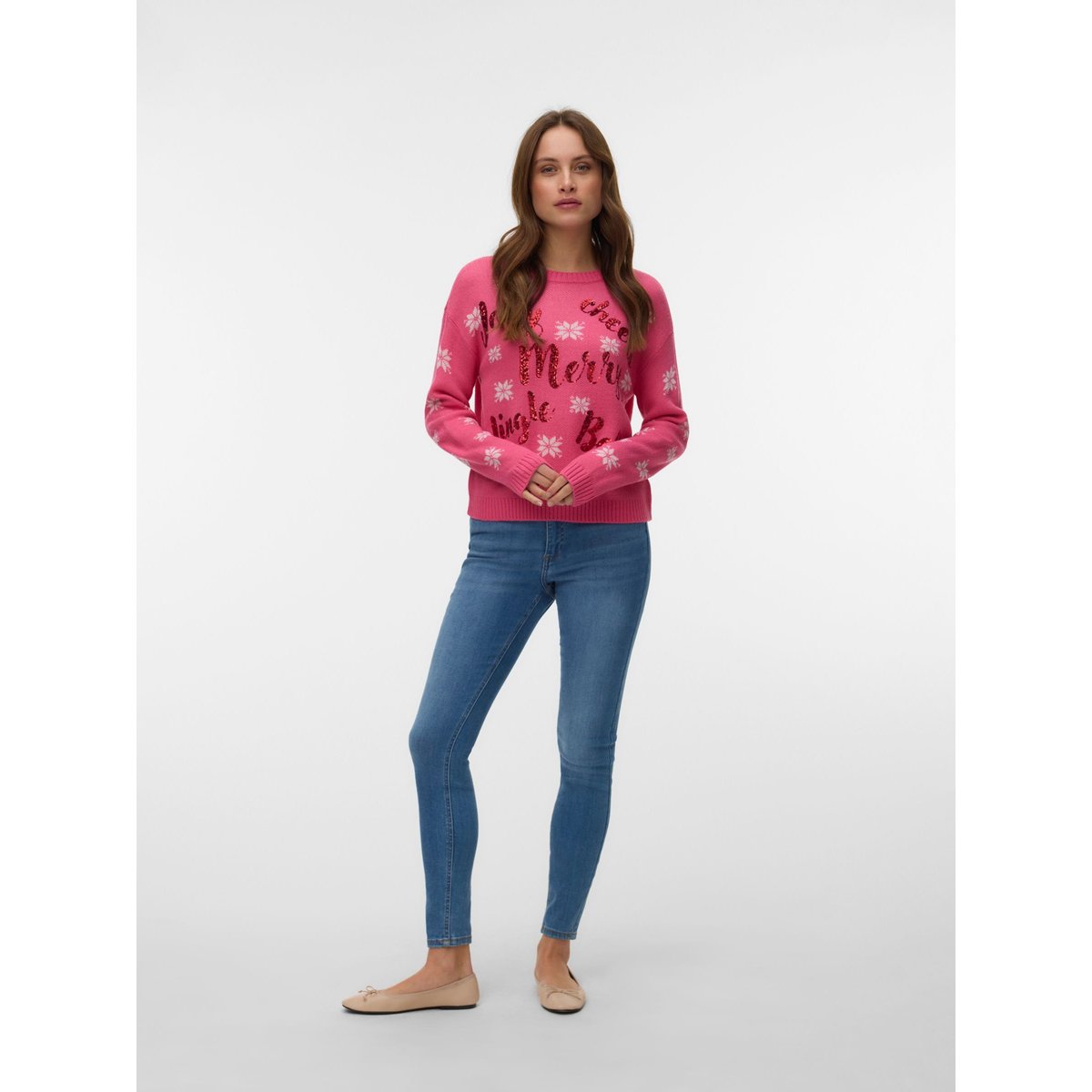 Pull En Maille rose - hot pink 1, VERO MODA