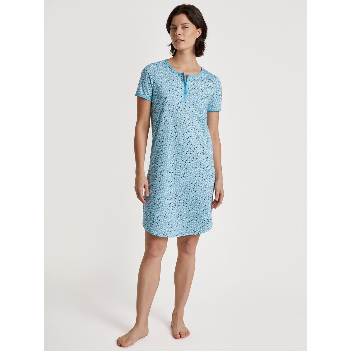 Nightdress manches courtes Coton COTTON SPECIAL topaze bleue, CALIDA
