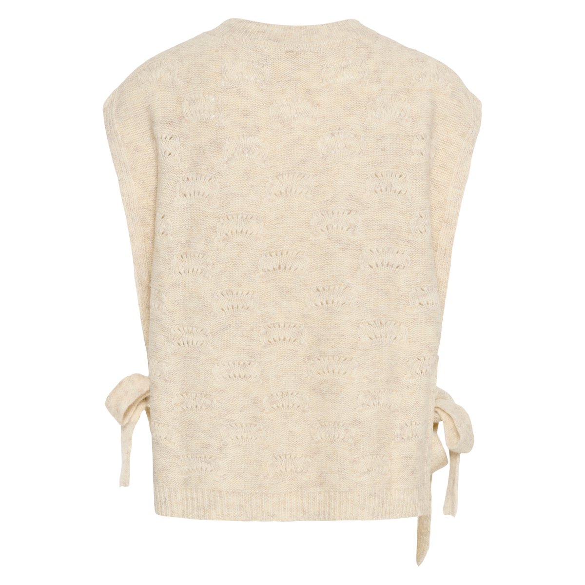 Manteau tricoté beige bleached sand melange, CREAM