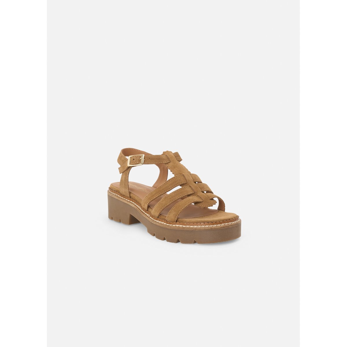 Sandale Plate en cuir ISIDOLE beige, MELLOW YELLOW
