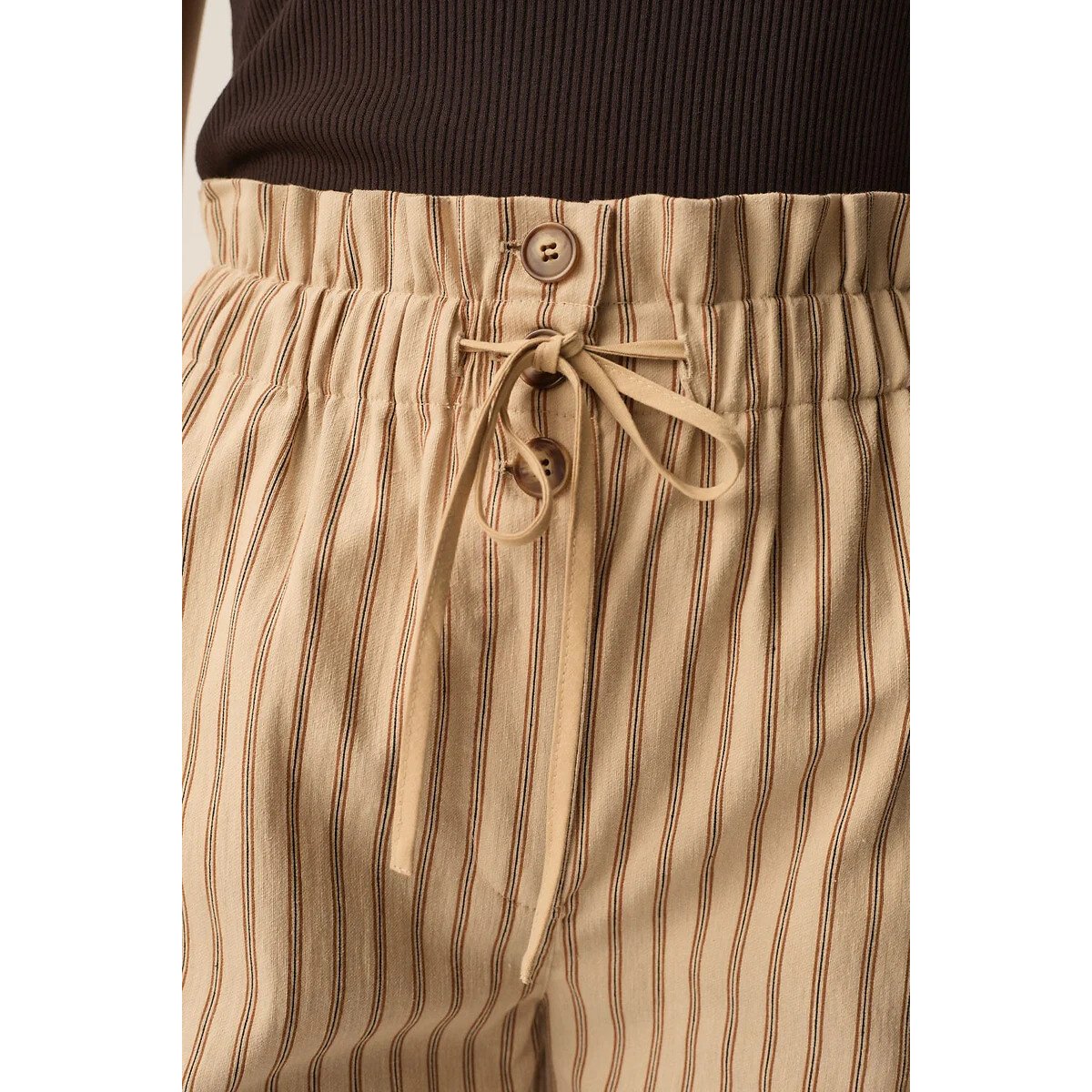 Pantalon large rayé, VALENCE beige, DES PETITS HAUTS