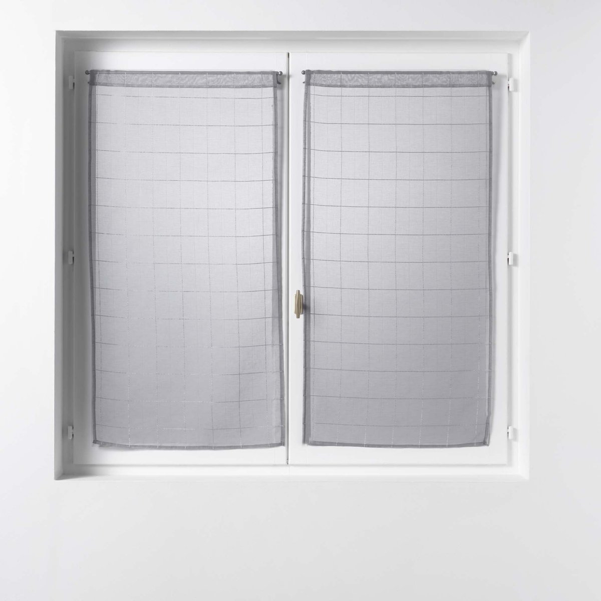 Paire Voilage Collection Carreaux gris, EDEN