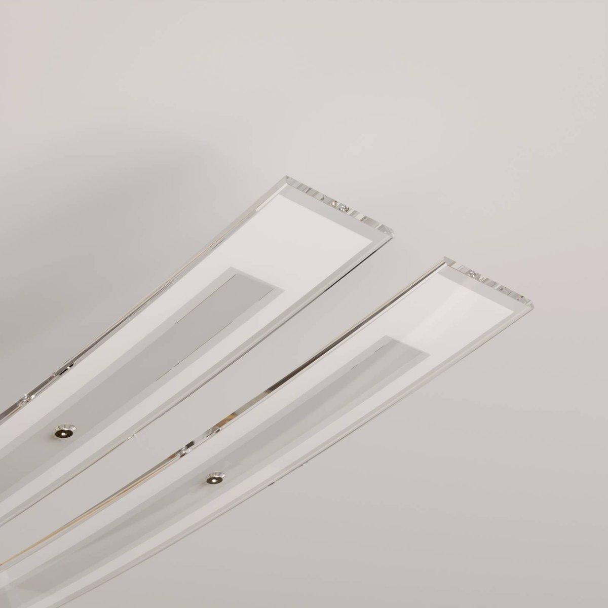 Plafonnier en verre moderneLED, Jarda frosté, nickel mat, LINDBY