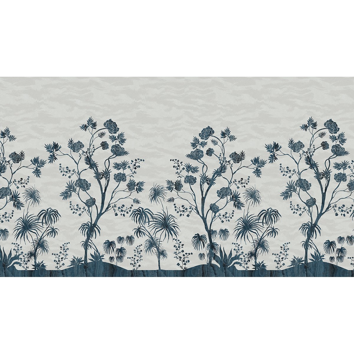Papier peint panoramique Margaret Bleu - Lé Papiers de Ninon bleu, LE PAPIERS DE NINON