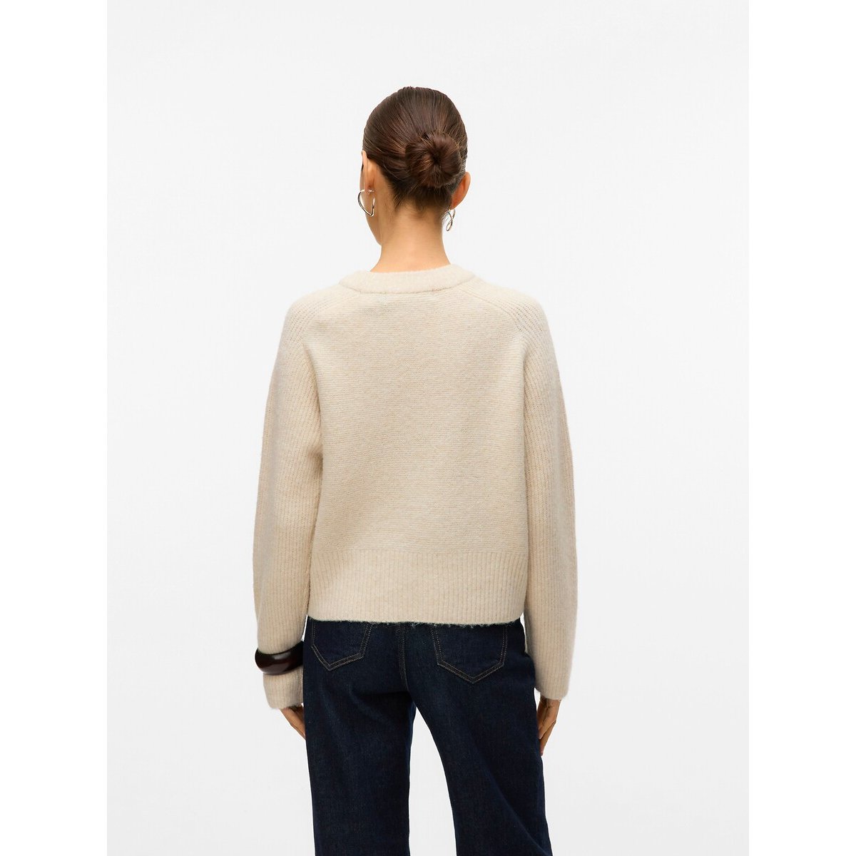 Crew Neck Jumper beige, VERO MODA