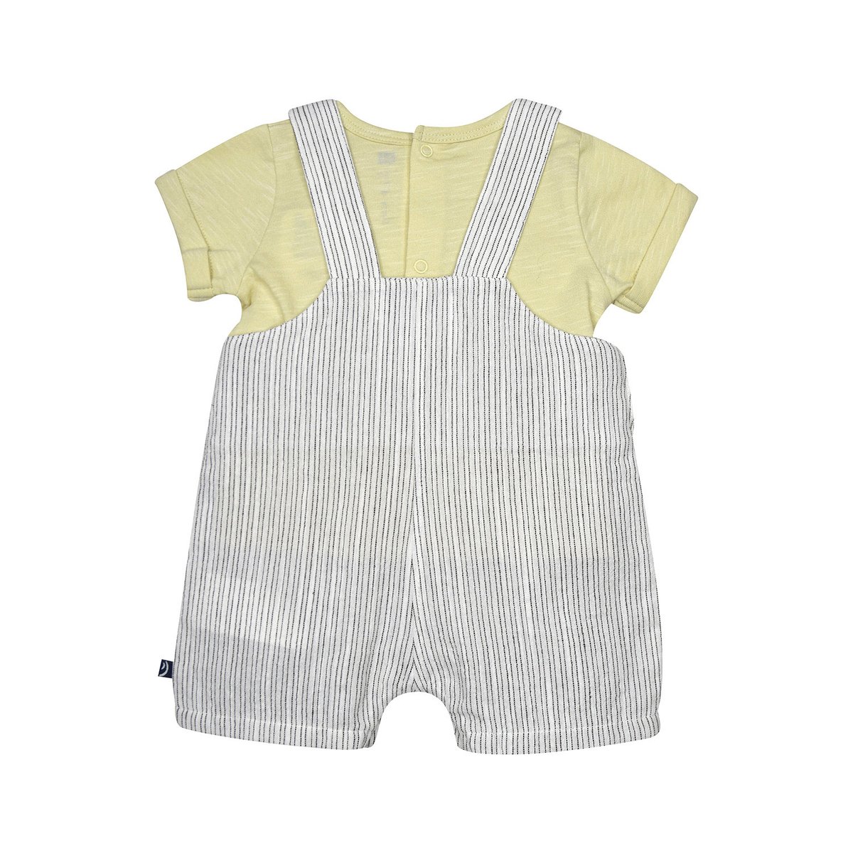Ensemble tshirt salopette courte romario blanc, SUCRE D'ORGE