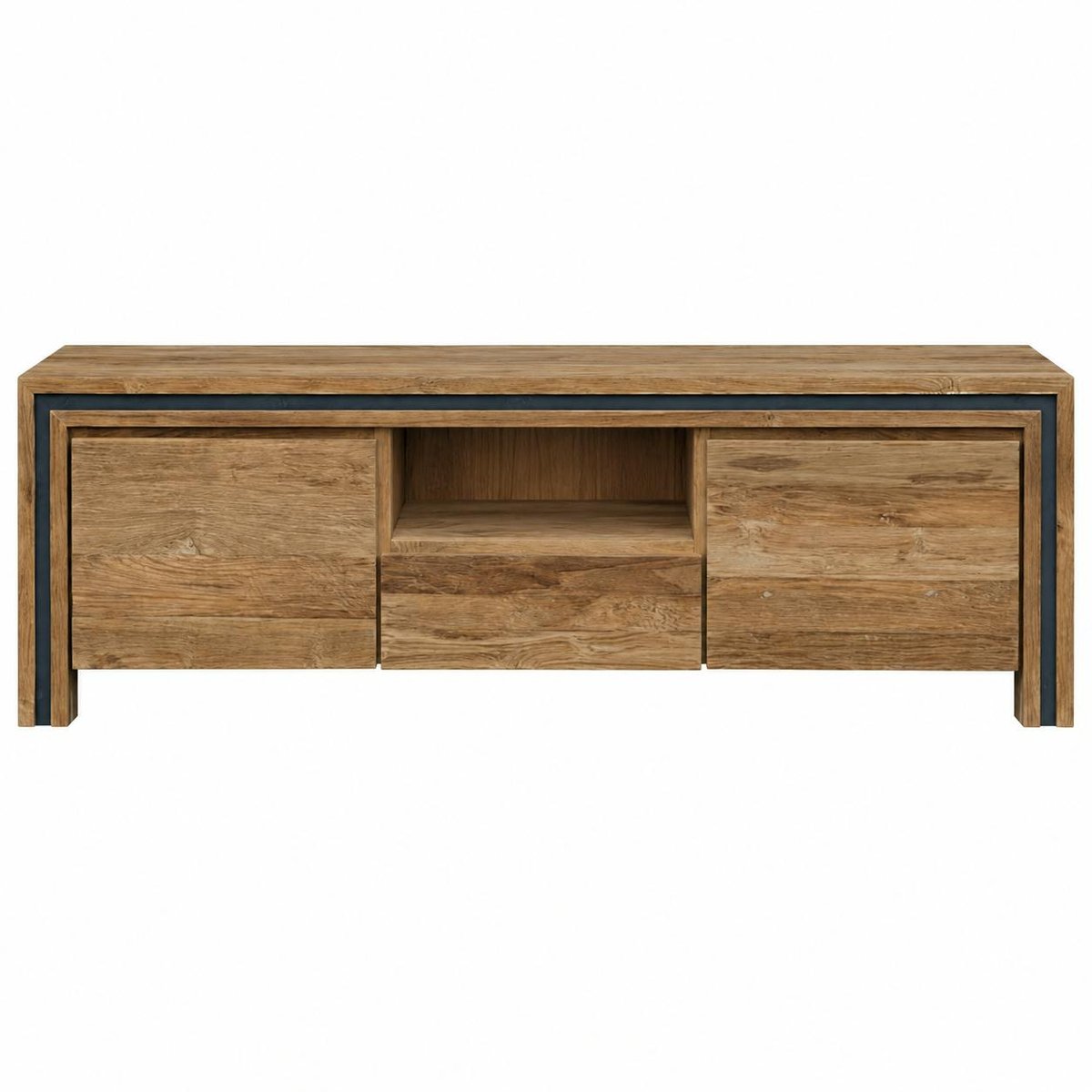 Meuble TV en bois recyclé de teck 2 portes VADOD bois naturel, PIER IMPORT