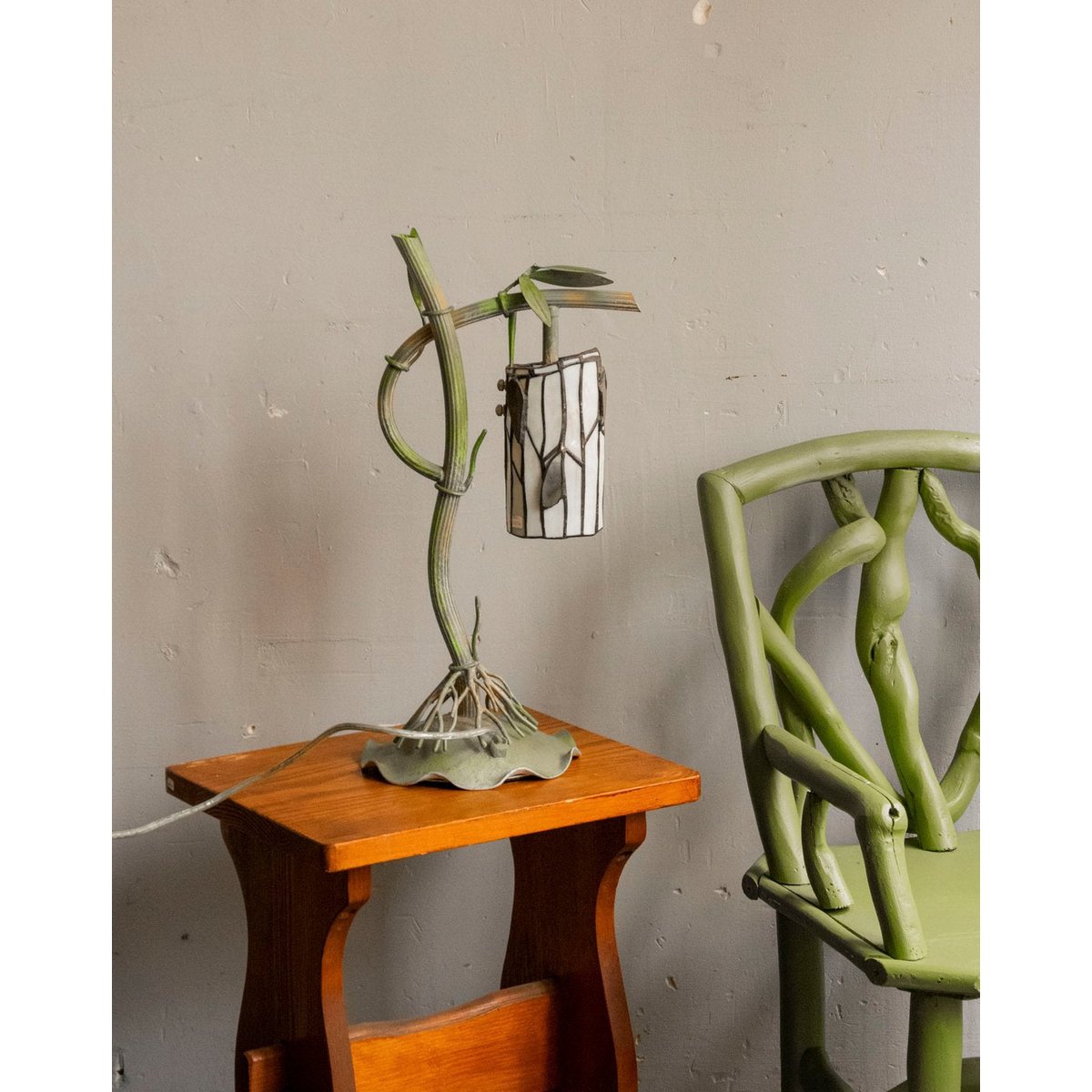Lampe au style Art Déco Suzanne N°561 - Bon état vert, DEBONGOUT