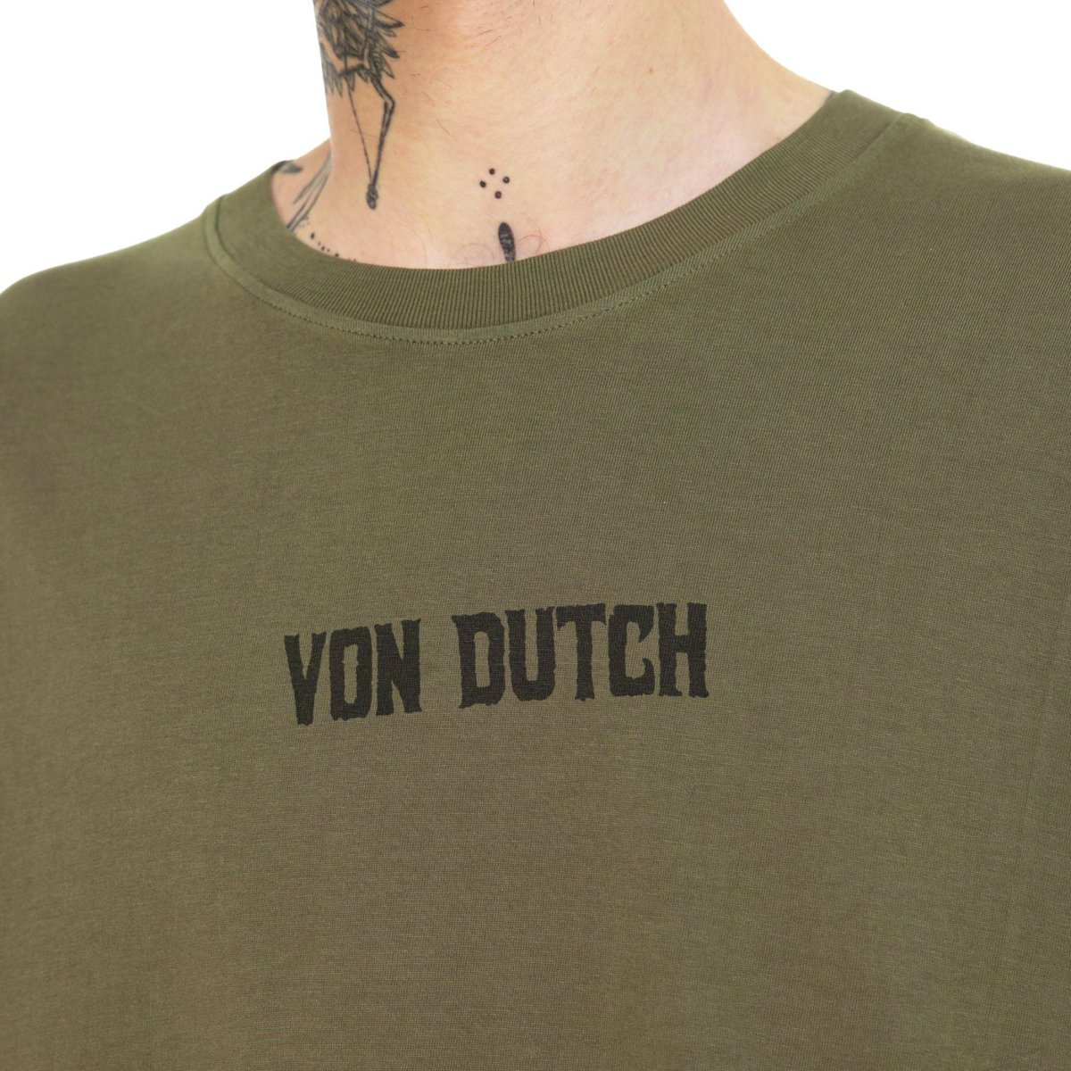 Tee shirt coton PABLO kaki/noir, VON DUTCH
