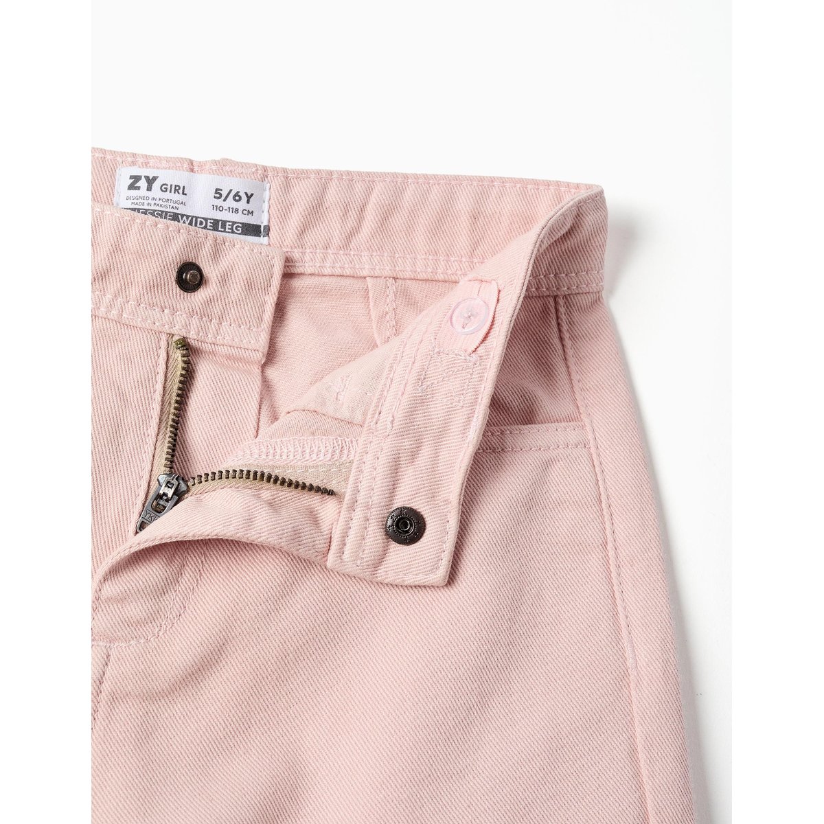 Pantalon à jambe large en sergé avec poches cargo rose, ZIPPY