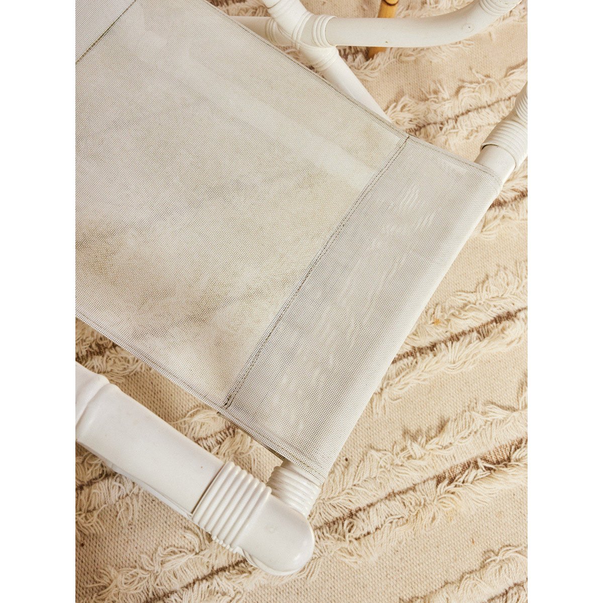 Fauteuil en bambou blanc Jakob N°1286 - Bon état blanc, DEBONGOUT