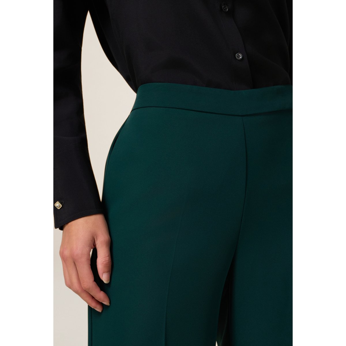 Pantalon palazzo vert, OLTRE