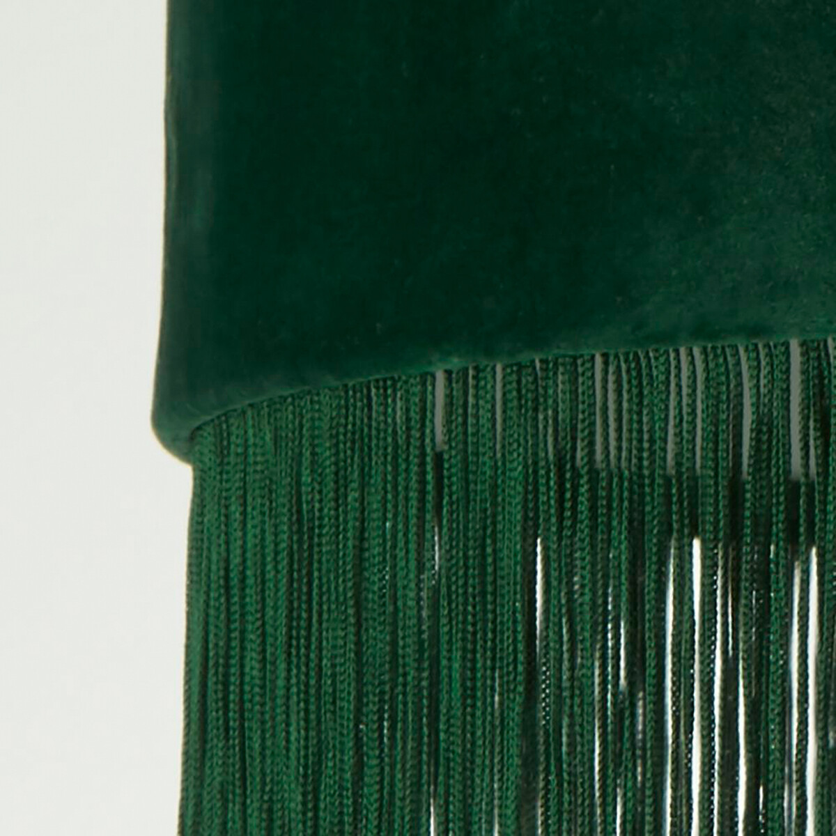 43cm Marsala Velvet Fringe Cylinder Lampshade in Green green, SO'HOME