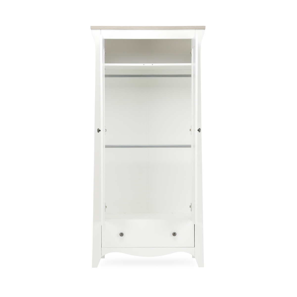 Clara 2 Door Double Nursery Wardrobe ash, CUDDLECO