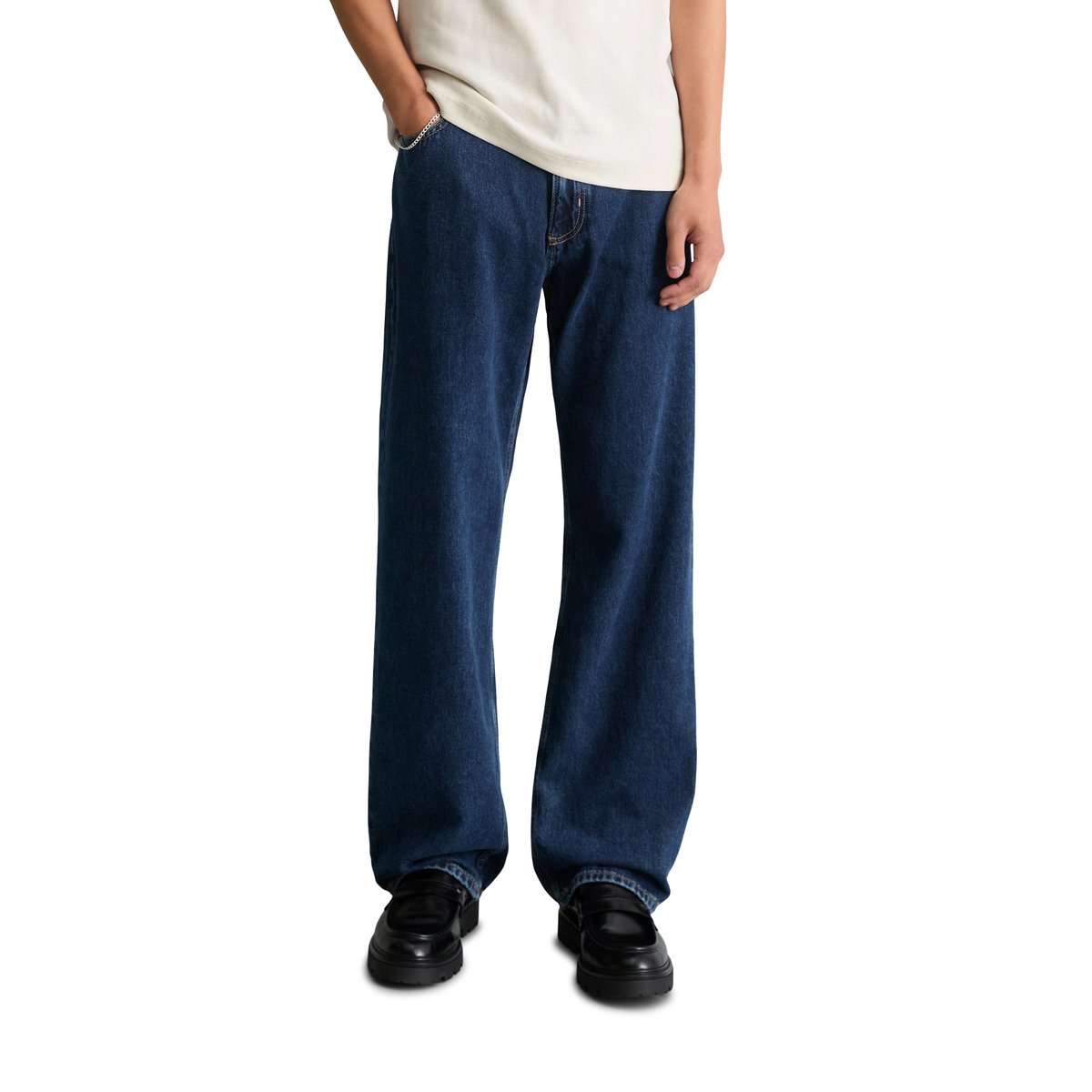 Jeans modèle Sten large en pur coton bio bleu foncé, MARC O’POLO DENIM