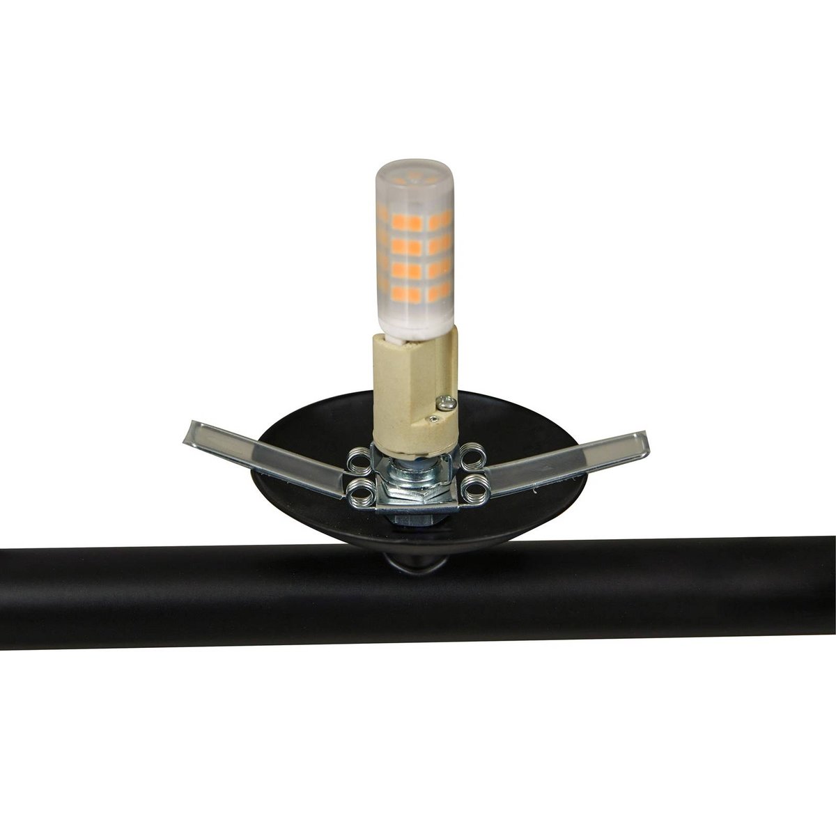 Suspension en verre design, Isandro noir mat, opale, LUCANDE
