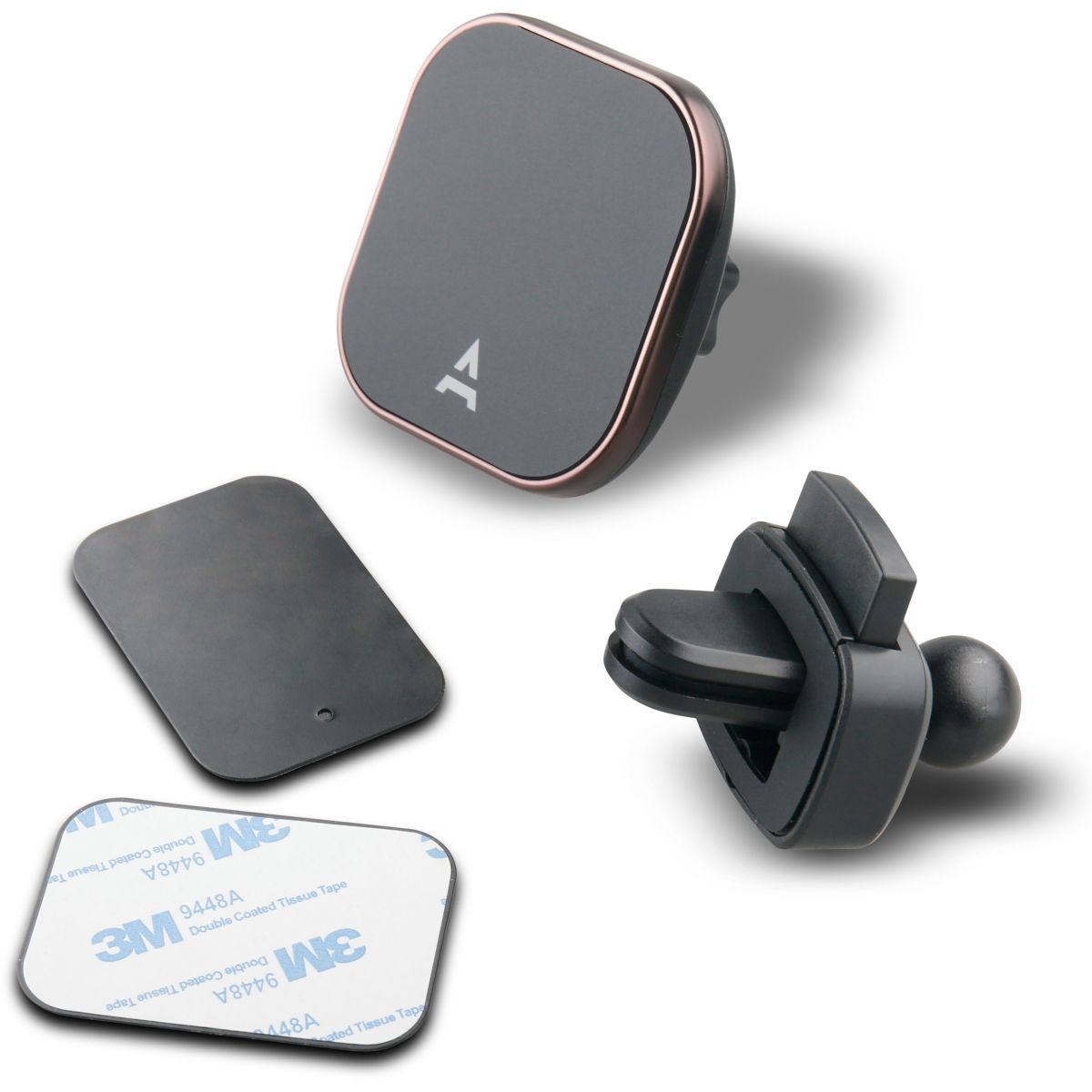 Support smartphone Voiture magnétique x2 noir, ADEQWAT