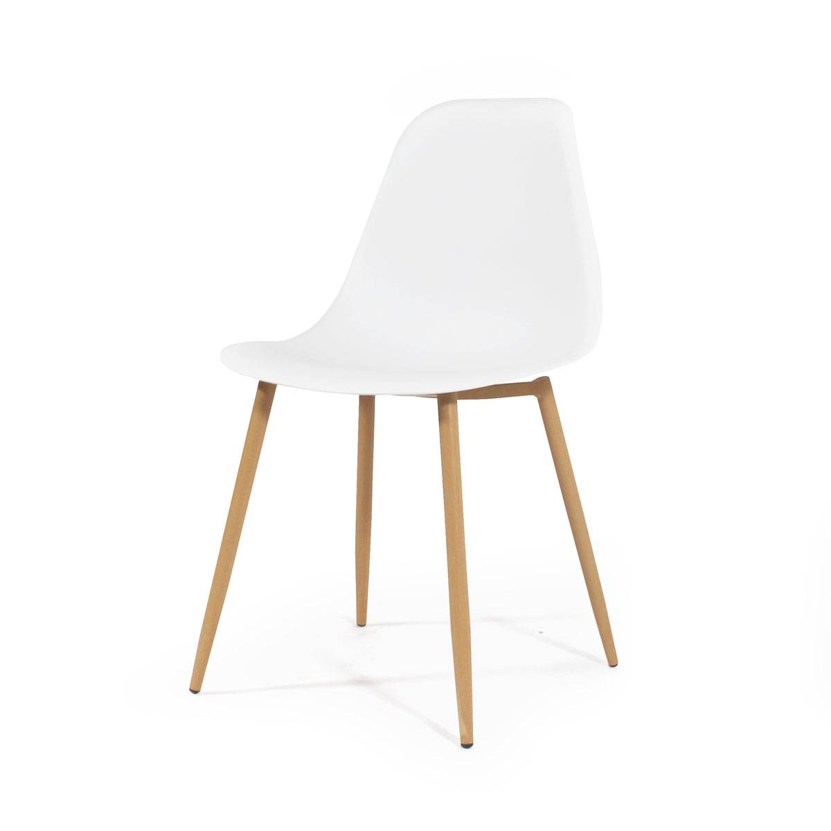 Lot de 2 chaises en plastique MARIUS blanc, MADE IN MEUBLES