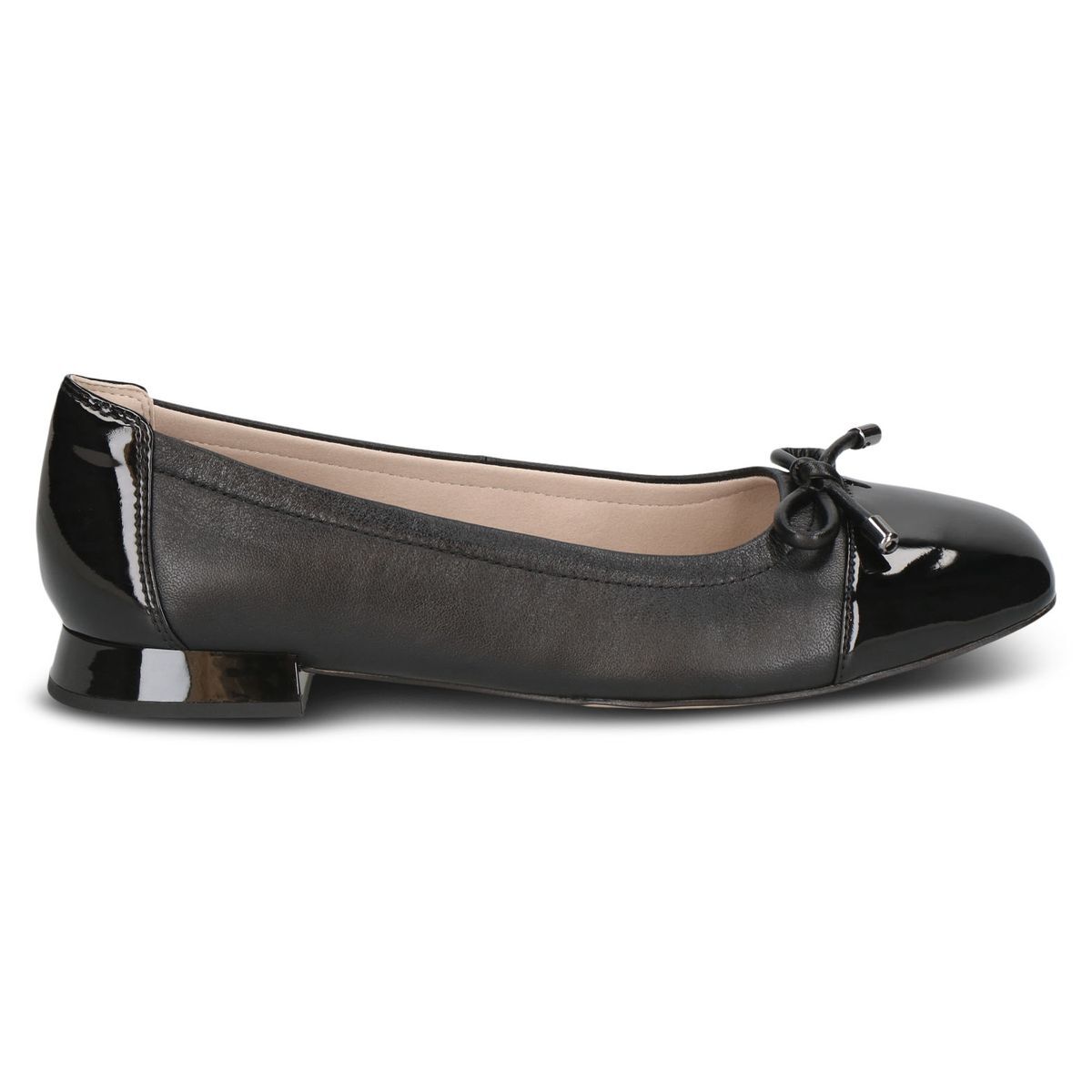 Ballerine en cuir noir zèbre, CAPRICE
