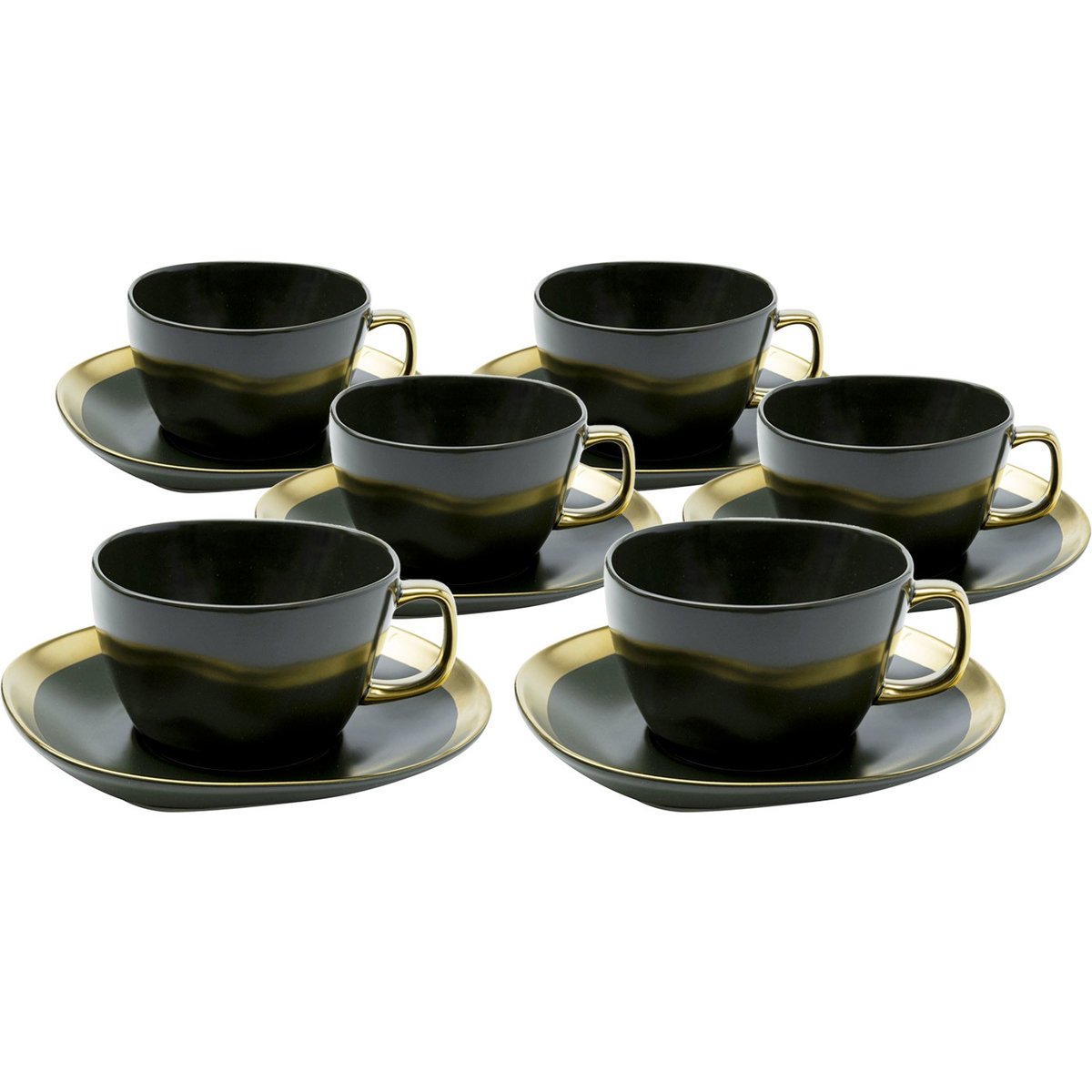 Lot de 6 tasses à café, VIBRATIONS vert, KARE DESIGN