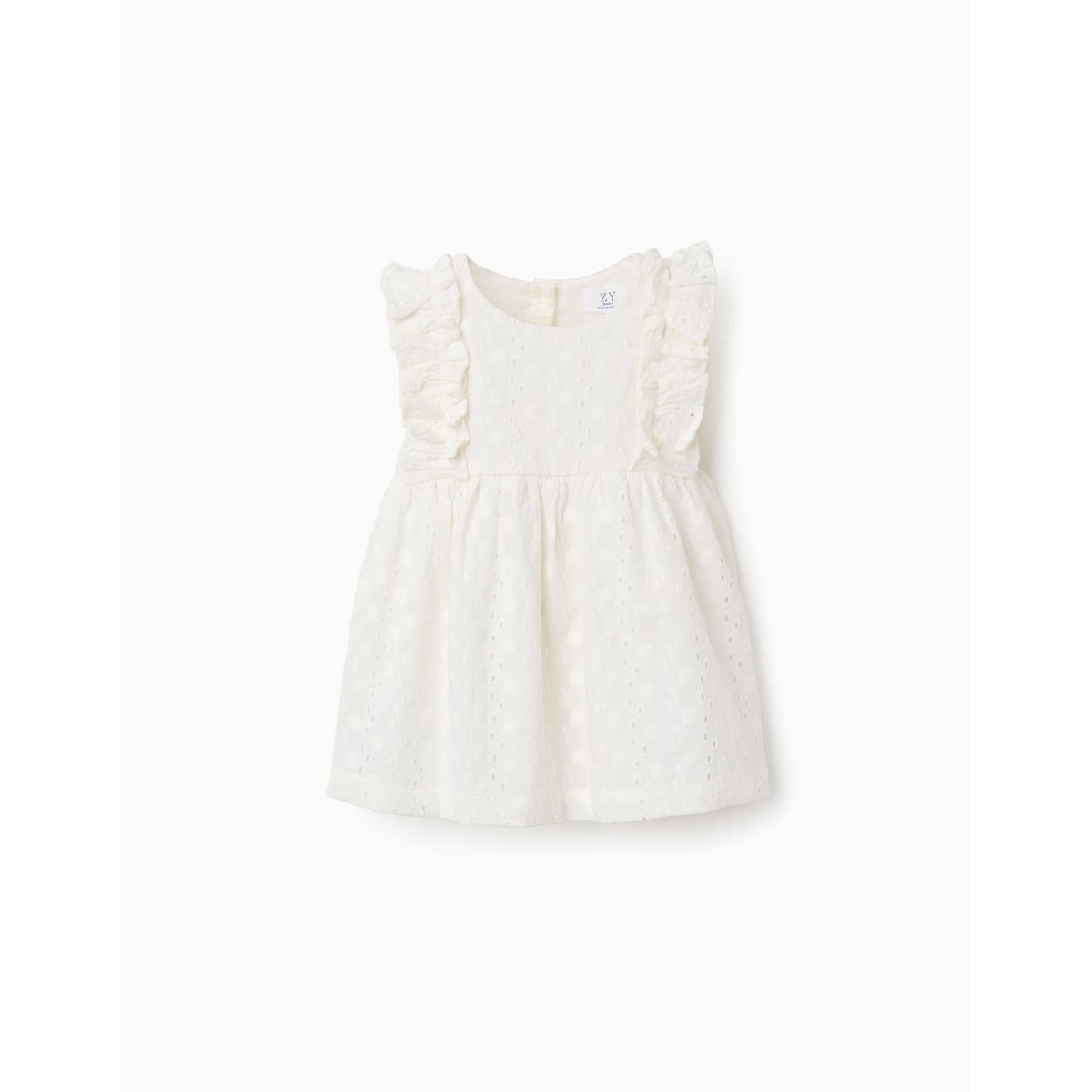 Blouse en coton avec broderie anglaise et volants blanc, ZIPPY
