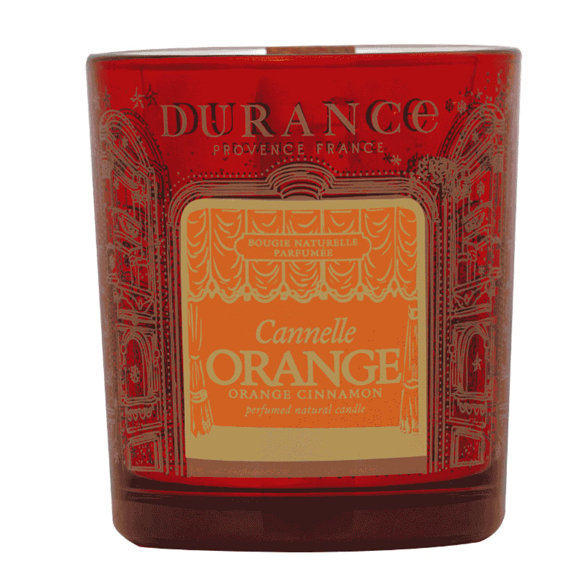 Bougie Mèche en Bois Cannelle Orange couleur unique, DURANCE