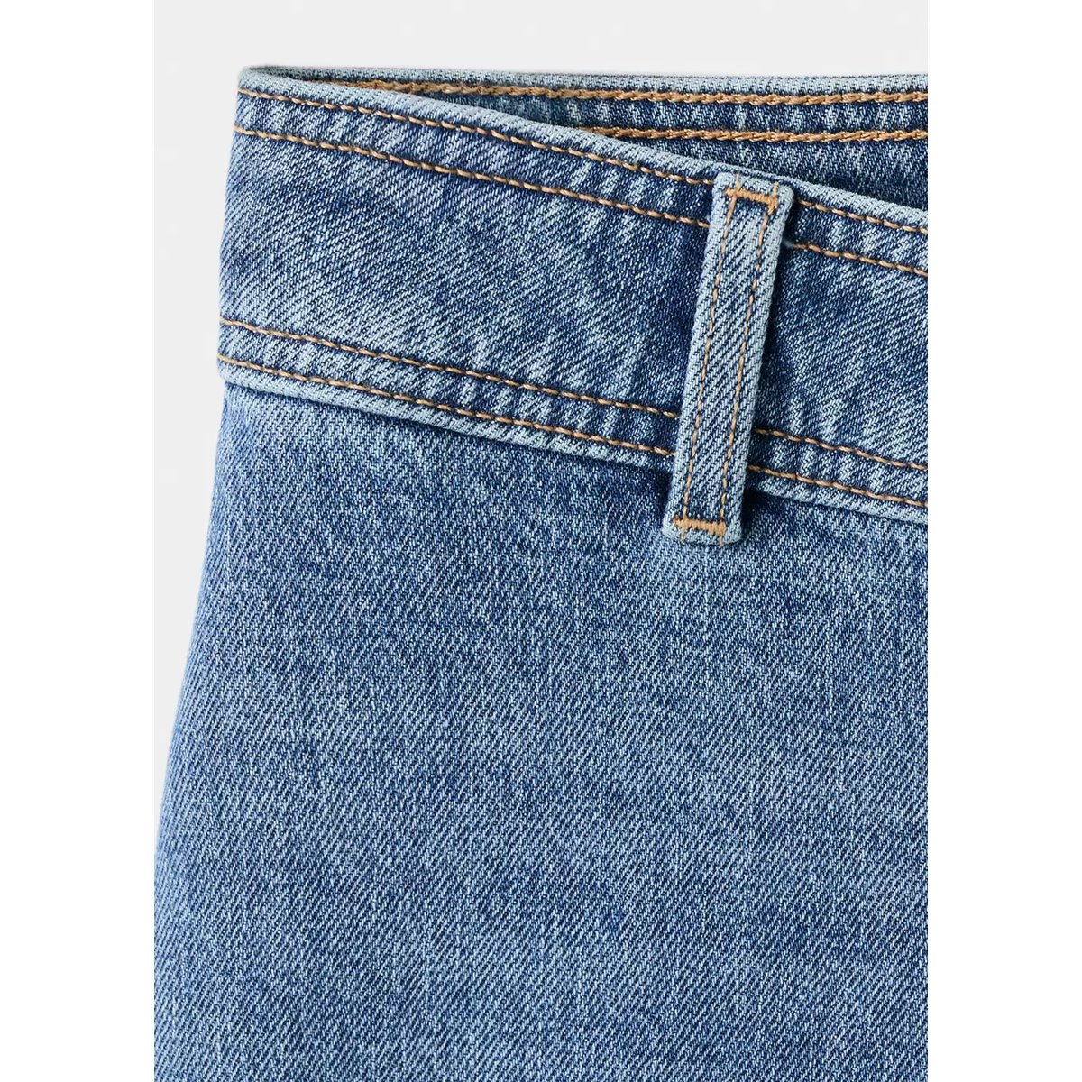 Jean style jupe-culotte Catherin taille haute bleu moyen, MANGO