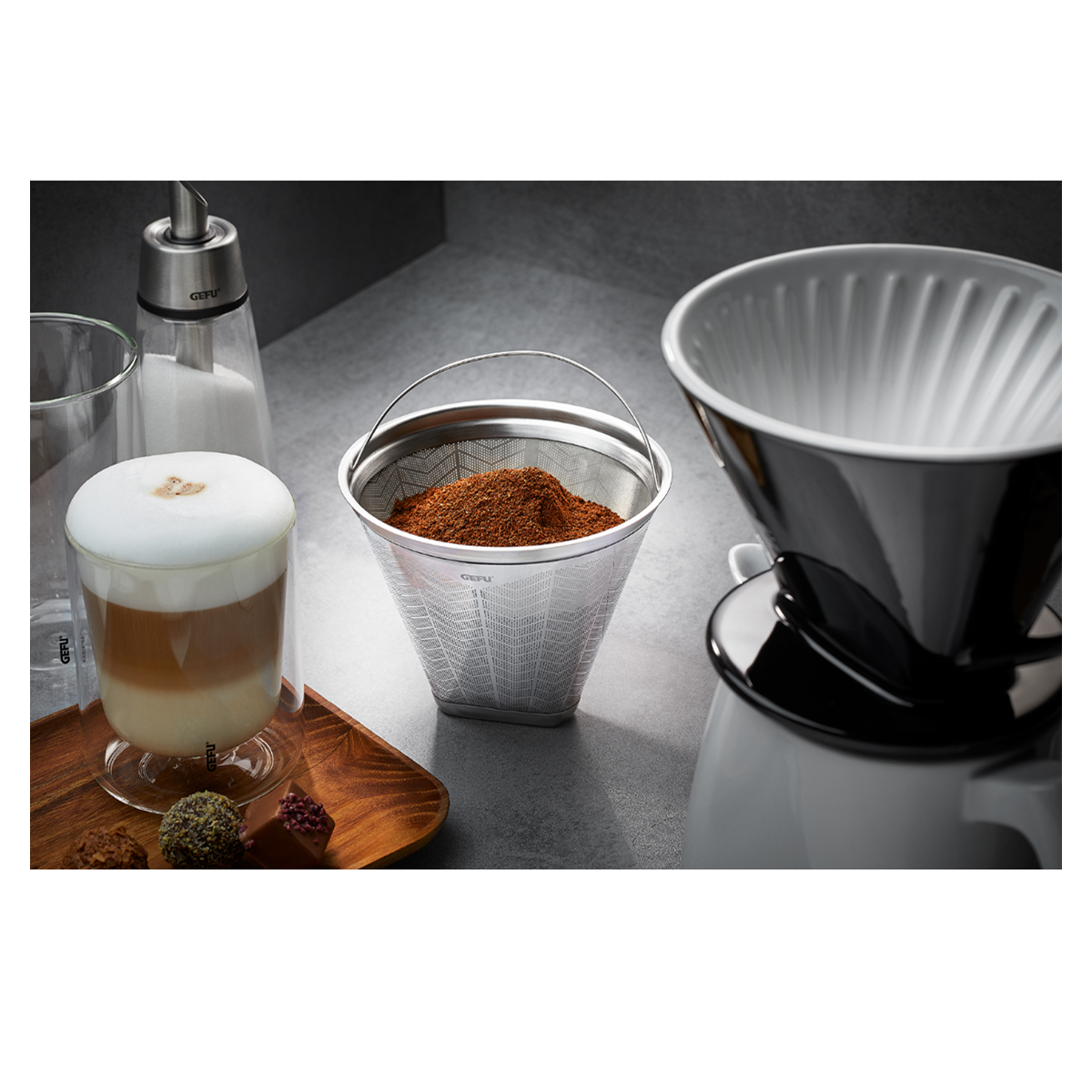 Filtre à café réutilisable FLAVO argent, GEFU