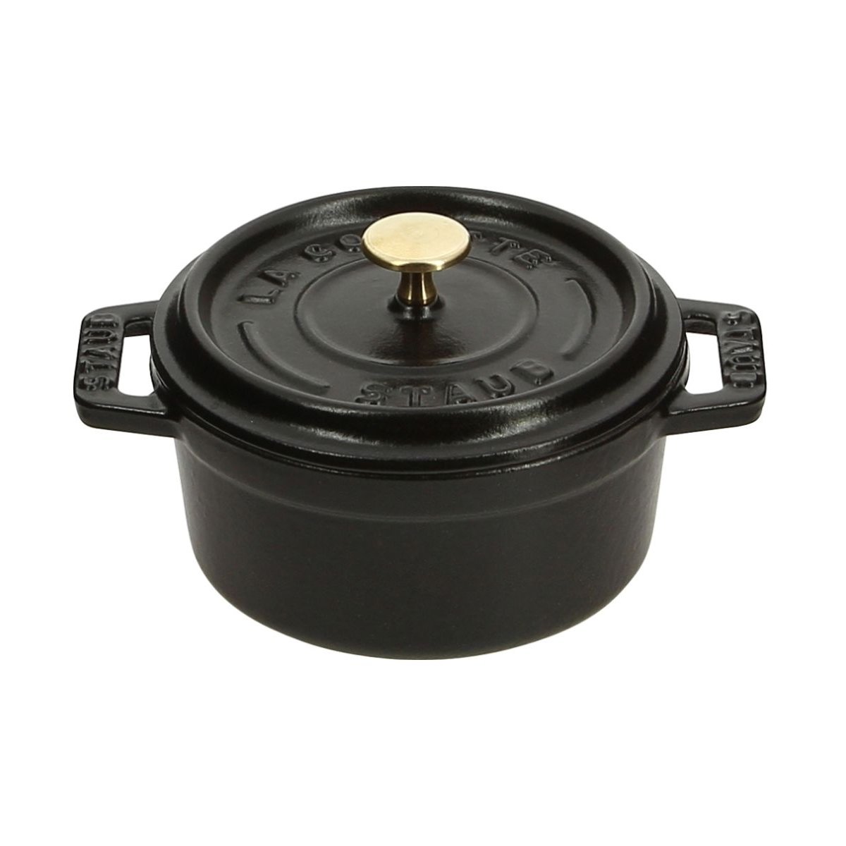 Mini cocotte ronde en fonte 10 cm noir, STAUB